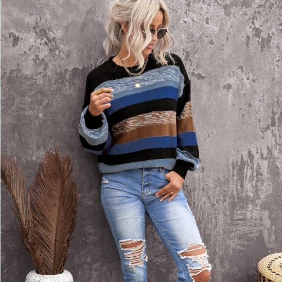 LAST! Stay There Multi Stripe Sweater - Picture 5 of 6